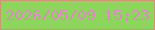 文字の大きさ：5、枠の色：cc9871、背景の色：8ed55e、文字の色：db8bbe 無料ブログパーツのブログ時計