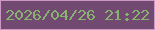 文字の大きさ：4、枠の色：cc98c5、背景の色：724a71、文字の色：88b270 無料ブログパーツのブログ時計