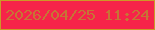 文字の大きさ：1、枠の色：cc9927、背景の色：f62449、文字の色：c67535 無料ブログパーツのブログ時計