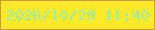 文字の大きさ：1、枠の色：cc9a41、背景の色：feea29、文字の色：9aeda9 無料ブログパーツのブログ時計