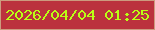 文字の大きさ：2、枠の色：cc9b7e、背景の色：bb323d、文字の色：baff15 無料ブログパーツのブログ時計