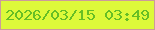 文字の大きさ：1、枠の色：cc9b9a、背景の色：ddf93a、文字の色：66be25 無料ブログパーツのブログ時計