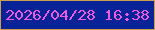 文字の大きさ：5、枠の色：cc9f4e、背景の色：082397、文字の色：eb5bda 無料ブログパーツのブログ時計