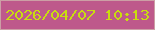 文字の大きさ：2、枠の色：cc9fa5、背景の色：be598b、文字の色：c9dc0f 無料ブログパーツのブログ時計