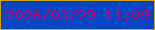 文字の大きさ：1、枠の色：cca019、背景の色：0646c4、文字の色：b90576 無料ブログパーツのブログ時計