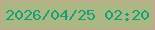 文字の大きさ：2、枠の色：cca095、背景の色：acb884、文字の色：179f75 無料ブログパーツのブログ時計