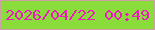 文字の大きさ：1、枠の色：cca0a2、背景の色：89dc39、文字の色：eb1bbd 無料ブログパーツのブログ時計