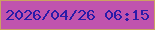 文字の大きさ：3、枠の色：cca162、背景の色：c053ae、文字の色：2a1ba8 無料ブログパーツのブログ時計