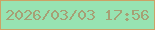 文字の大きさ：2、枠の色：cca265、背景の色：97e3b2、文字の色：a6a075 無料ブログパーツのブログ時計
