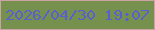 文字の大きさ：5、枠の色：cca2a4、背景の色：76914e、文字の色：5a5ecf 無料ブログパーツのブログ時計