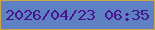 文字の大きさ：2、枠の色：cca64a、背景の色：5d81c3、文字の色：47148e 無料ブログパーツのブログ時計