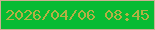 文字の大きさ：5、枠の色：ccaf92、背景の色：07bb33、文字の色：b3b044 無料ブログパーツのブログ時計