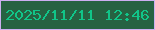 文字の大きさ：4、枠の色：ccaff1、背景の色：266242、文字の色：11c589 無料ブログパーツのブログ時計