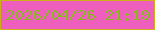 文字の大きさ：2、枠の色：ccb016、背景の色：ee5fbd、文字の色：8cb823 無料ブログパーツのブログ時計