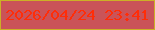 文字の大きさ：2、枠の色：ccb026、背景の色：ca5358、文字の色：ff2d08 無料ブログパーツのブログ時計