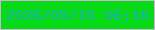 文字の大きさ：4、枠の色：ccb4d3、背景の色：06db15、文字の色：1bafac 無料ブログパーツのブログ時計