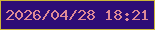 文字の大きさ：4、枠の色：ccb638、背景の色：2e0c76、文字の色：de8a96 無料ブログパーツのブログ時計