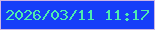 文字の大きさ：3、枠の色：ccb6e5、背景の色：163ef8、文字の色：4debaf 無料ブログパーツのブログ時計