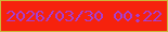 文字の大きさ：1、枠の色：ccb73a、背景の色：f6220d、文字の色：a83dcf 無料ブログパーツのブログ時計