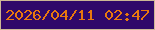 文字の大きさ：1、枠の色：ccb795、背景の色：30086a、文字の色：e9780e 無料ブログパーツのブログ時計