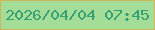 文字の大きさ：5、枠の色：ccb858、背景の色：a4dd97、文字の色：369f74 無料ブログパーツのブログ時計