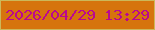 文字の大きさ：2、枠の色：ccb859、背景の色：d6740d、文字の色：ba0990 無料ブログパーツのブログ時計
