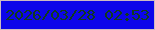 文字の大きさ：4、枠の色：ccbac1、背景の色：0c05ea、文字の色：113b1f 無料ブログパーツのブログ時計