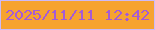 文字の大きさ：2、枠の色：ccbaf9、背景の色：f6a330、文字の色：a55bd5 無料ブログパーツのブログ時計