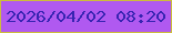 文字の大きさ：1、枠の色：ccbc3d、背景の色：b059f0、文字の色：3824b2 無料ブログパーツのブログ時計