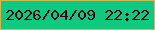 文字の大きさ：4、枠の色：ccbc4d、背景の色：0eca80、文字の色：380110 無料ブログパーツのブログ時計
