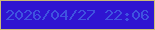 文字の大きさ：1、枠の色：ccbc76、背景の色：2f15d1、文字の色：3f53df 無料ブログパーツのブログ時計