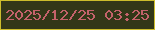 文字の大きさ：3、枠の色：ccbd2c、背景の色：323718、文字の色：c4626b 無料ブログパーツのブログ時計