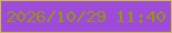 文字の大きさ：4、枠の色：ccbe3f、背景の色：9f4bd9、文字の色：959610 無料ブログパーツのブログ時計