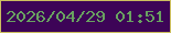 文字の大きさ：1、枠の色：ccbe5f、背景の色：3d0457、文字の色：69a260 無料ブログパーツのブログ時計