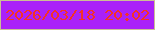 文字の大きさ：3、枠の色：ccbe95、背景の色：aa21f9、文字の色：f43226 無料ブログパーツのブログ時計