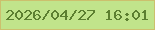 文字の大きさ：3、枠の色：ccc06d、背景の色：c1e48b、文字の色：5c7f30 無料ブログパーツのブログ時計