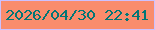 文字の大きさ：4、枠の色：ccc1fe、背景の色：f98c6c、文字の色：017676 無料ブログパーツのブログ時計