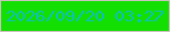 文字の大きさ：4、枠の色：ccc2c0、背景の色：14df02、文字の色：0bc1be 無料ブログパーツのブログ時計