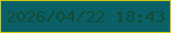 文字の大きさ：3、枠の色：ccc50f、背景の色：096067、文字の色：134c34 無料ブログパーツのブログ時計