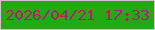 文字の大きさ：1、枠の色：ccc7bf、背景の色：24a815、文字の色：a12960 無料ブログパーツのブログ時計