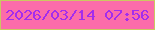 文字の大きさ：1、枠の色：ccc861、背景の色：fc6caa、文字の色：a32ded 無料ブログパーツのブログ時計
