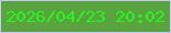 文字の大きさ：4、枠の色：ccc8fd、背景の色：5aa440、文字の色：28f621 無料ブログパーツのブログ時計