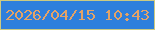 文字の大きさ：3、枠の色：ccca81、背景の色：2e7fdc、文字の色：e4a366 無料ブログパーツのブログ時計