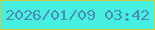 文字の大きさ：5、枠の色：cccc3e、背景の色：45f0e1、文字の色：4e8ab3 無料ブログパーツのブログ時計