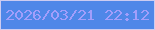 文字の大きさ：2、枠の色：ccccf1、背景の色：4f87e8、文字の色：a29efb 無料ブログパーツのブログ時計