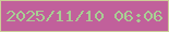 文字の大きさ：5、枠の色：cccd97、背景の色：c1609b、文字の色：a8ce93 無料ブログパーツのブログ時計