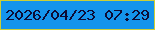 文字の大きさ：2、枠の色：cccf37、背景の色：1494ec、文字の色：0d0c35 無料ブログパーツのブログ時計