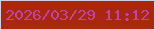 文字の大きさ：1、枠の色：ccd1e5、背景の色：a9280a、文字の色：c043a6 無料ブログパーツのブログ時計