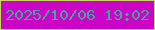 文字の大きさ：3、枠の色：ccd268、背景の色：cb04c5、文字の色：44a49e 無料ブログパーツのブログ時計