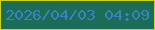 文字の大きさ：2、枠の色：ccd31f、背景の色：1b6d57、文字の色：3685c1 無料ブログパーツのブログ時計